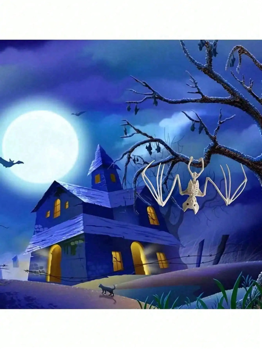 Halloween Horror Skeleton Bat Party Decoration Scene Prank Props Qme
