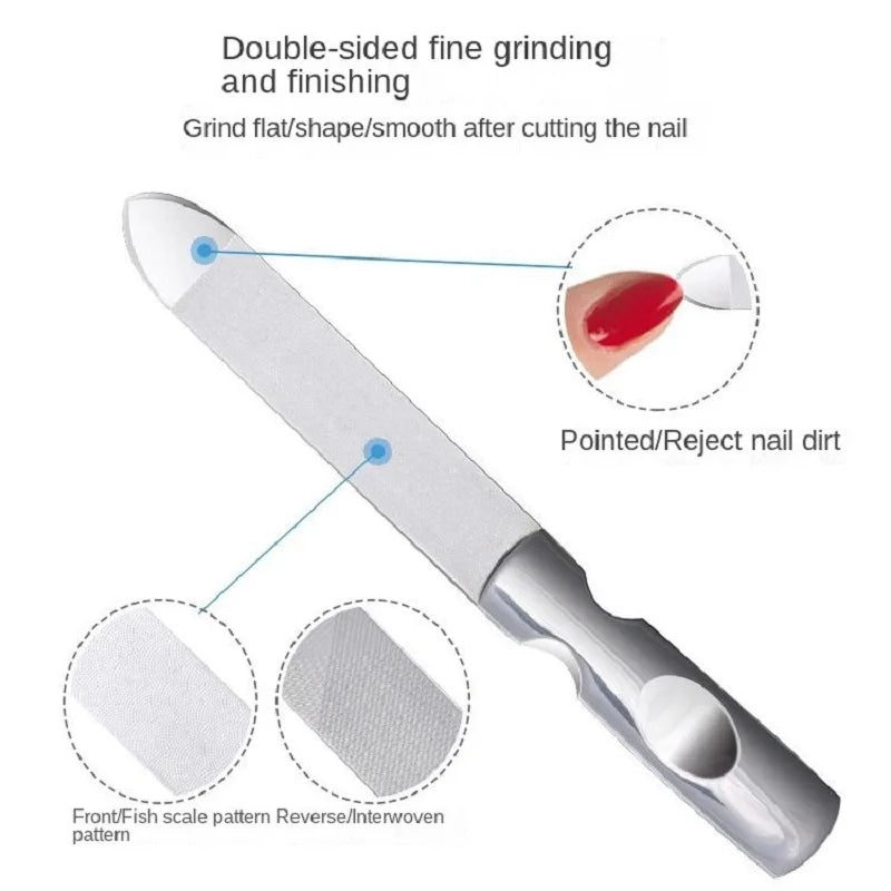High-quality Double Sided Nail Files Stainless Steel Manicure Qme