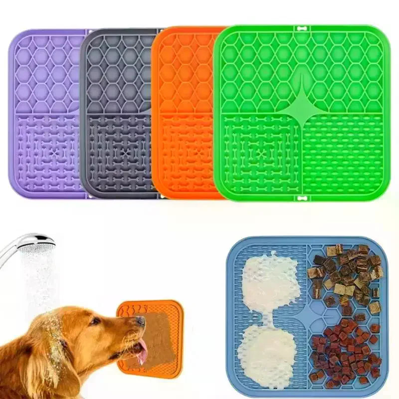 Pet Licking Plate Slow Food Pad Silicone Tableware Bowl Suction Cup Qme