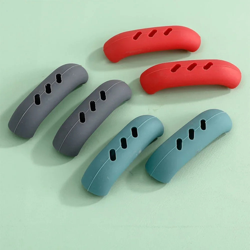 2Pcs Silicone Assist Handle Holder Grip Kitchen Cast Iron Skillet Handle Covers Heat Resistant Non Slip Pot Grip Handle Sleeves Qme