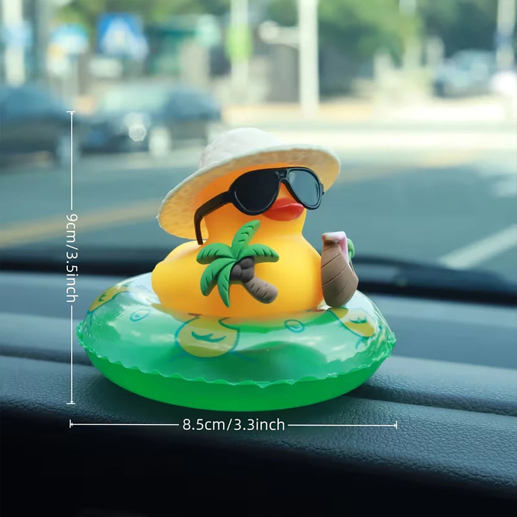 Summer Duck Cart Decoration Featuring Coconut Trees Green Swimming Qme