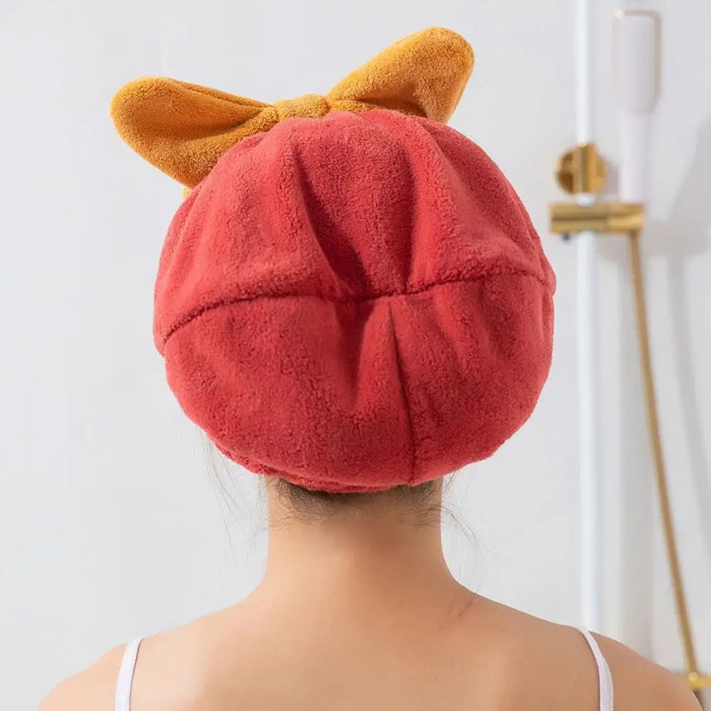 Microfiber Drying Hair Caps For Women Girls Quick Dry Hair Towel Turban Hat Bathing Soft Hair Towel Wrap With Cute Butterfly Bow Qme