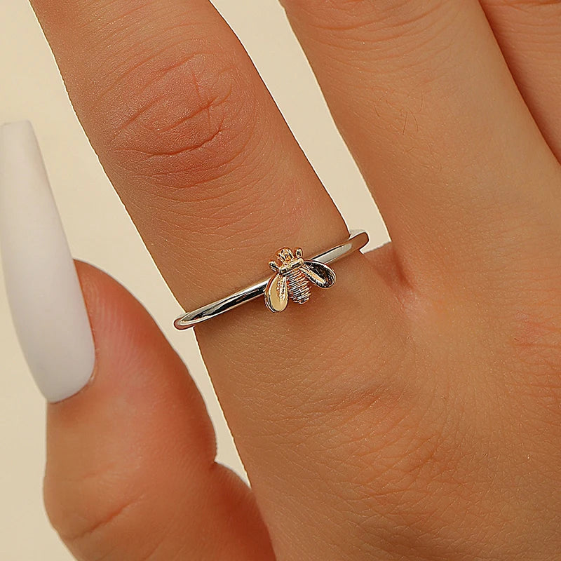 Luxury Honeybee Flower Bee Engagement Rings, Fine Jewelry Gift for Women Qme