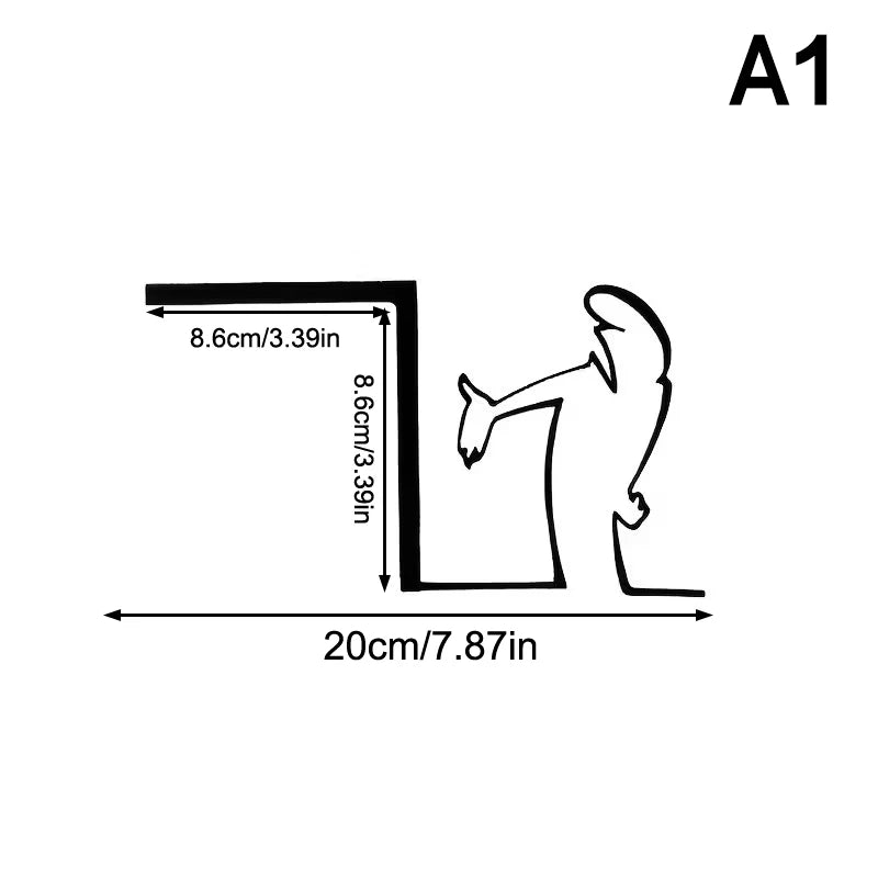 Cartoon Character Power Switch Decal Line Drawing Design Wall Decor Qme A1