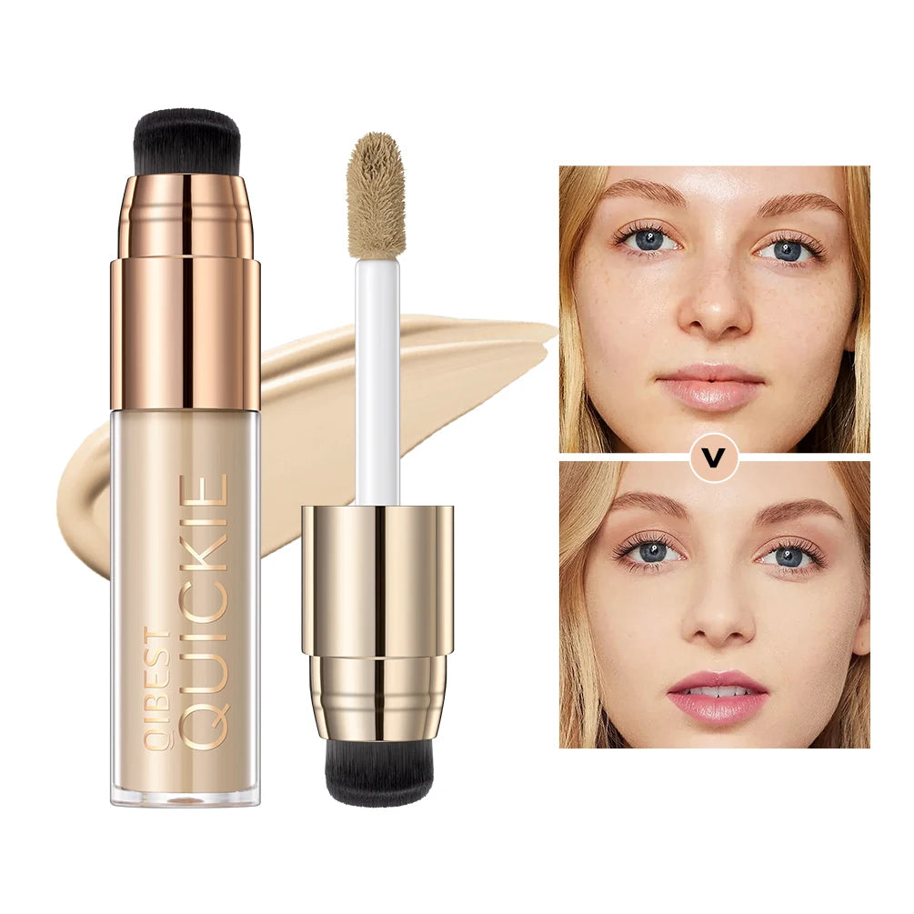 QIBEST 4 Colors Matte Liquid Foundation Hydrating Nourishing Full Coverage Blemish Brighten Concealer Base Maquiagem New Makeup Qme 03