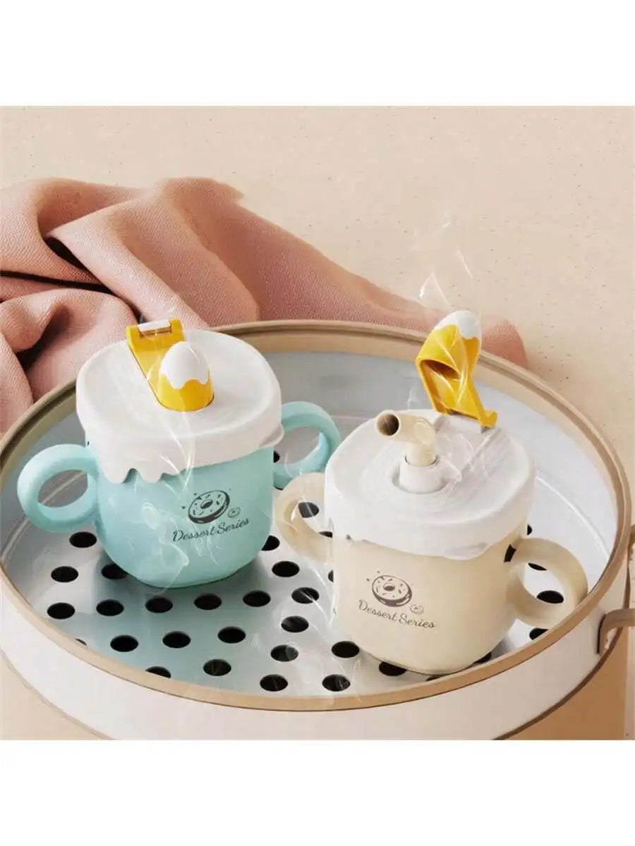 Milk Cup Handle Scale Double-layer Insulated Heat-resistant Straw Qme