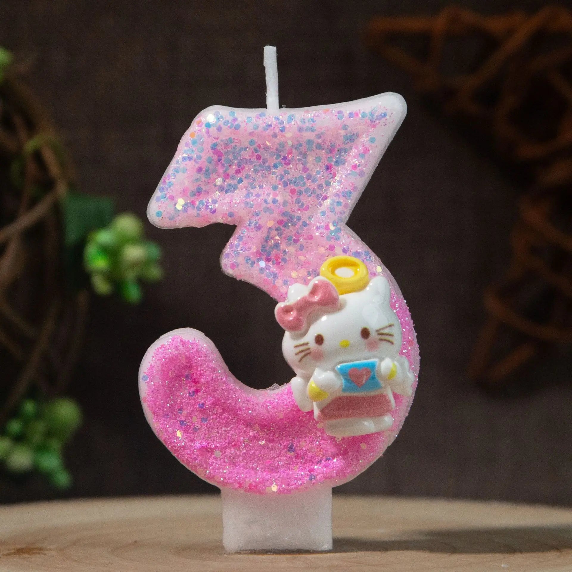 Hello Kitty 0-9 Number Birthday Candles Pink Cartoon Cake Topper Decorations Student Birthday Party Supplies Qme 3