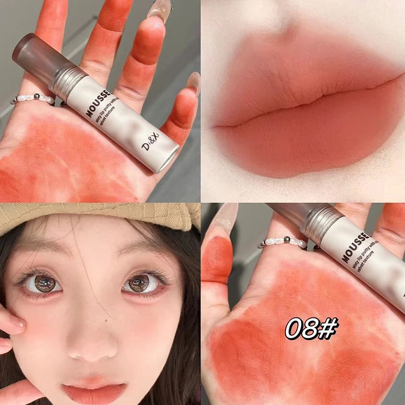 Retro Plum Vintage Lipstick Waterproof Lasting Smoky Nude Purple Matte Lip Mud Natural Black Chocolate Rose Red Lip Tint Makeup Qme 08