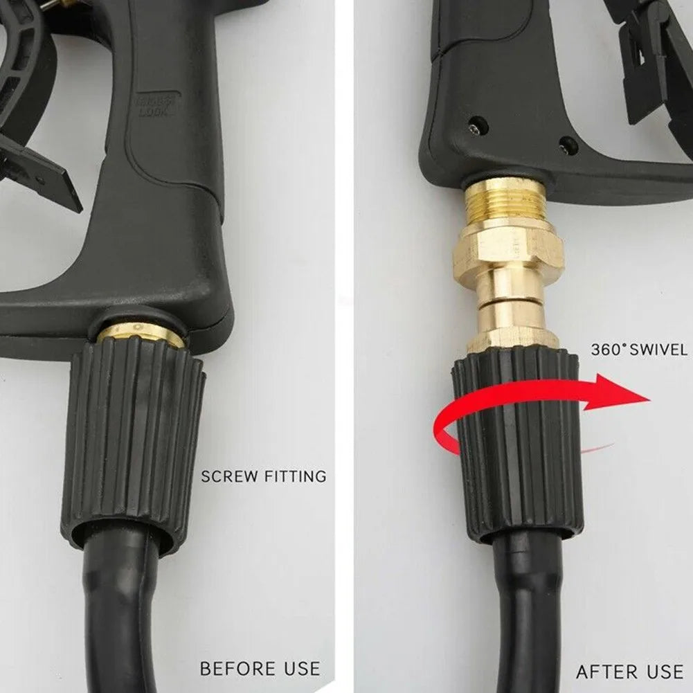 Brass Pressure Washer Adapter Swivel Joint-Hose Fitting M22 14mm Female Thread 360-Degree Rotation Hose Sprayer Connector Qme