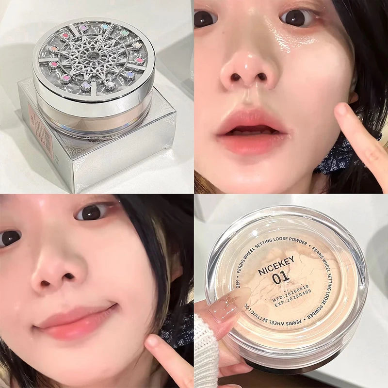 NICEKEY Matte Loose Powder Face Setting Powder Waterproof Oil Control Full Coverage Makeup Translucent Styling Fixer Cosmetics Qme