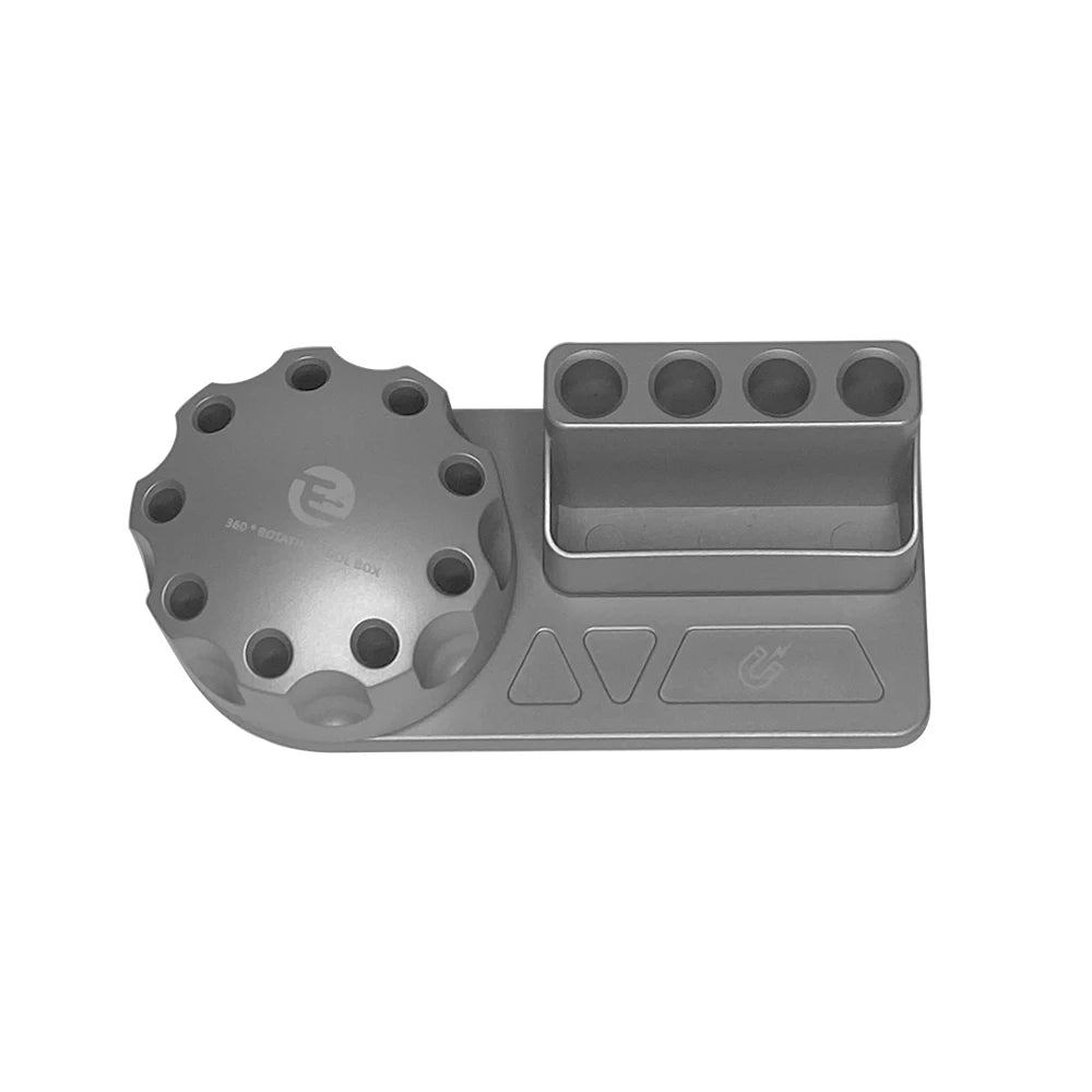 Multi-function Screwdriver Tweezers Storage Box Rotating 360 Tools Qme GREY