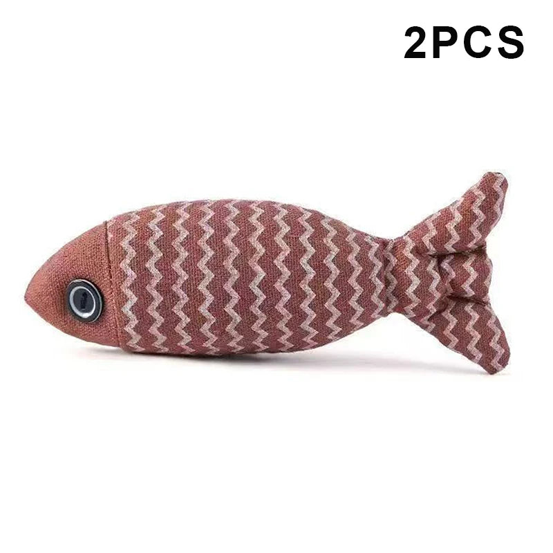 2 Kitten Teeth Grinding Pillow Chewing Toy Claws Thumb Bite Pet Fish Qme A2