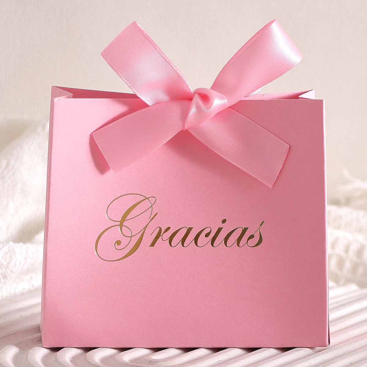 Elegant 5-Piece Gift Box Set With“Gracias” Design and Ribbon - Perfect for Storing Snacks, Candies and Small Gifts - Perfect Fo Qme 5Pcs-Pink Other Other