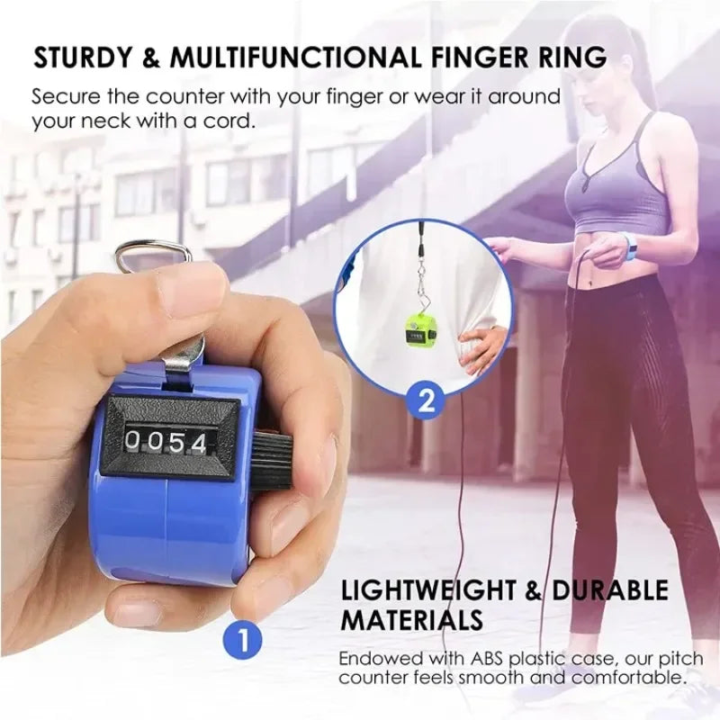 Handheld 4 Digital Tally Counter Mechanical Manual Palm Clicker Number Count Assorted Tally Counter Number Count Qme