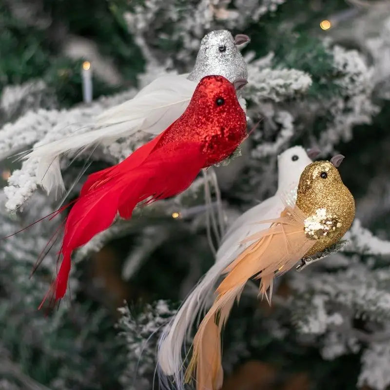 Glitter Artificial Birds Foam Feather Mini Models DIY Craft Home Qme