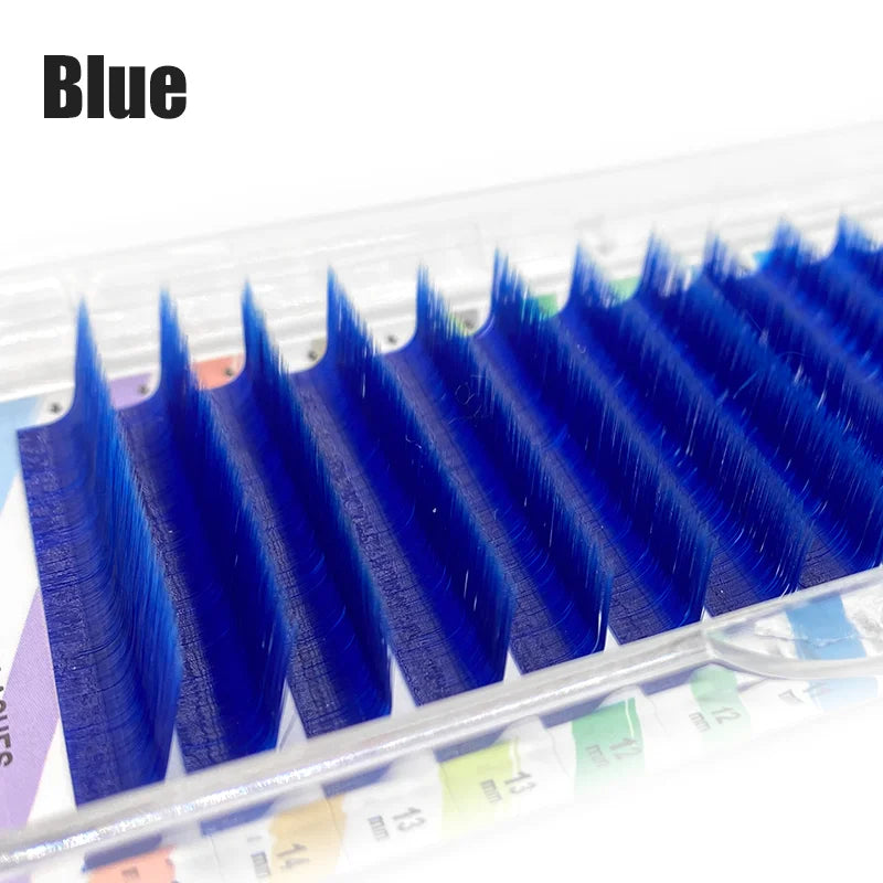 NATUHANA L LU M Curl Auto Fans Colored Lashes Easy Fan Eyelash Qme Blue Eyelashes L 0.07mm|8-14Mix - Individual