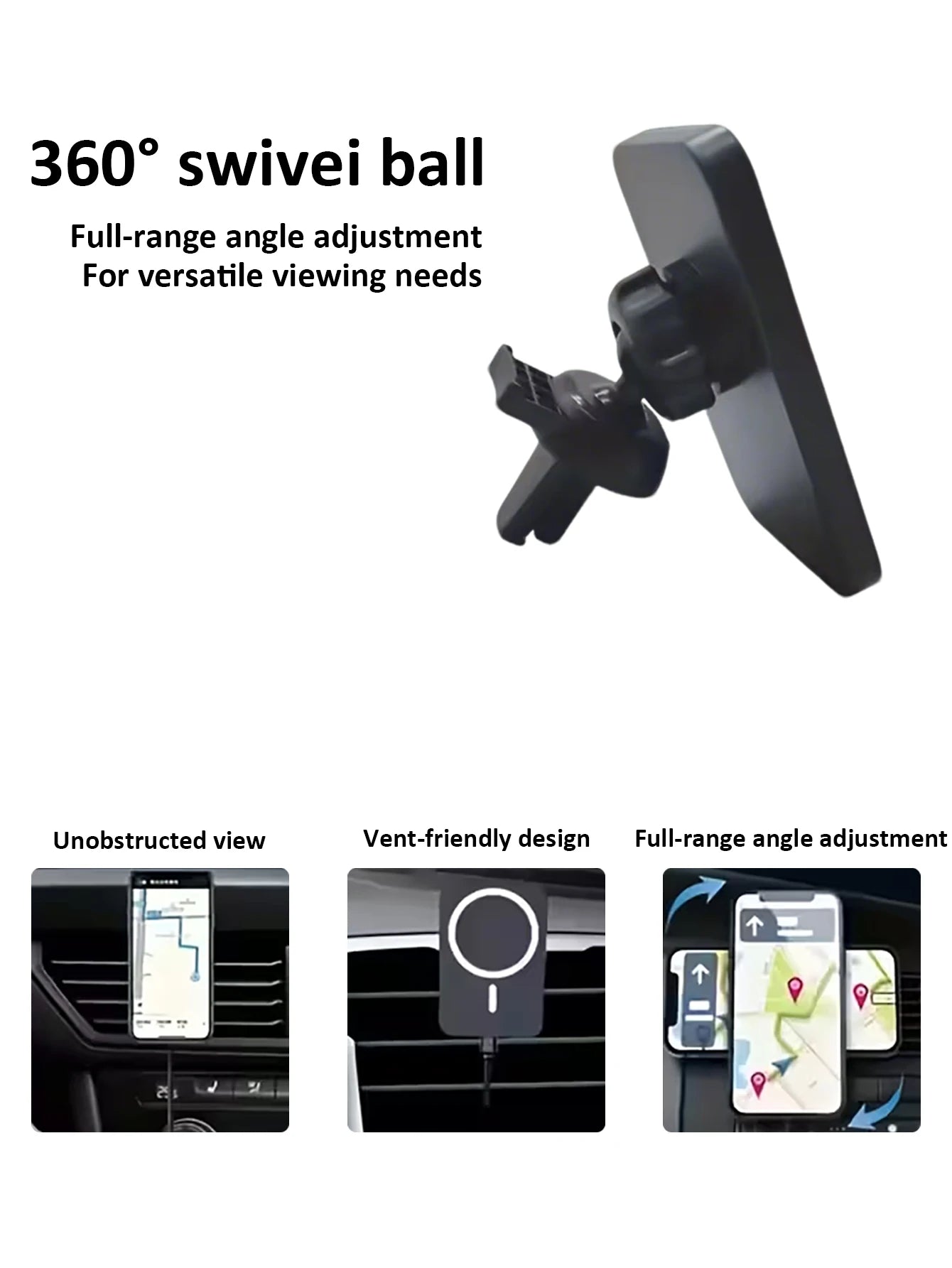 Magnetic Wireless Car Charger Phone Holder 17 16 15 14 13 12 Max Fast Qme