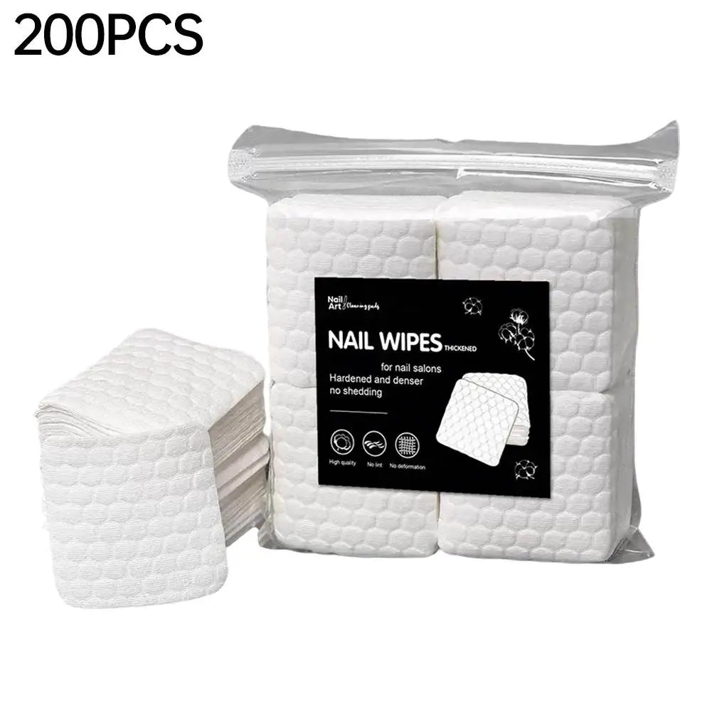 Nail Polish Remover Dry Pads Lint Wipes 200 Absorbent Soft Salon Qme 200pcs