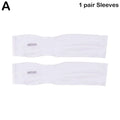 Summer Cooling Arm Sleeves Cover Outdoor Cycling Sports Running Qme white