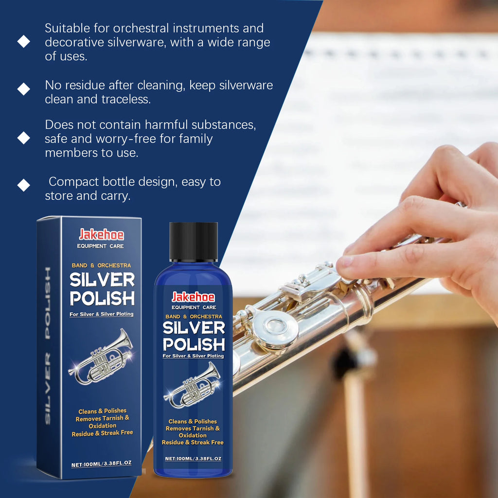 Silver Polishing Liquid Quickly Remove Silverware Surface Stains Rust Restore Luster like New Jewelry Cleaner for Necklace Ring Qme