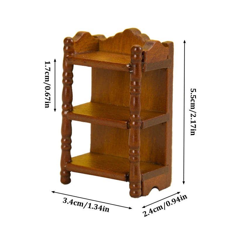 1 12 Dollhouse Miniature Bedside Stand Storage Rack Nightstand Qme