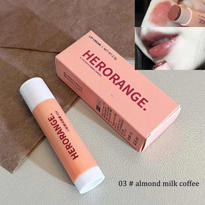Colored Moisturizing Lip Balm Set Makeup Jelly Almond Coffee Lip Tint Nude Rose Black Tea Lipstick Primer Colorless Lip Care Qme 1pcs-03