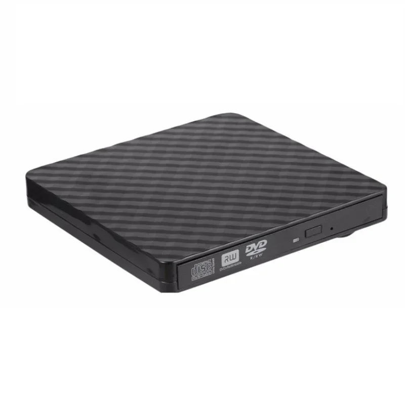 Black White Portable USB 3.0 External DVD Burner CD/DVD ROM CD RW Player Optical Drive Writer Recorder for Laptop Computer PC Qme