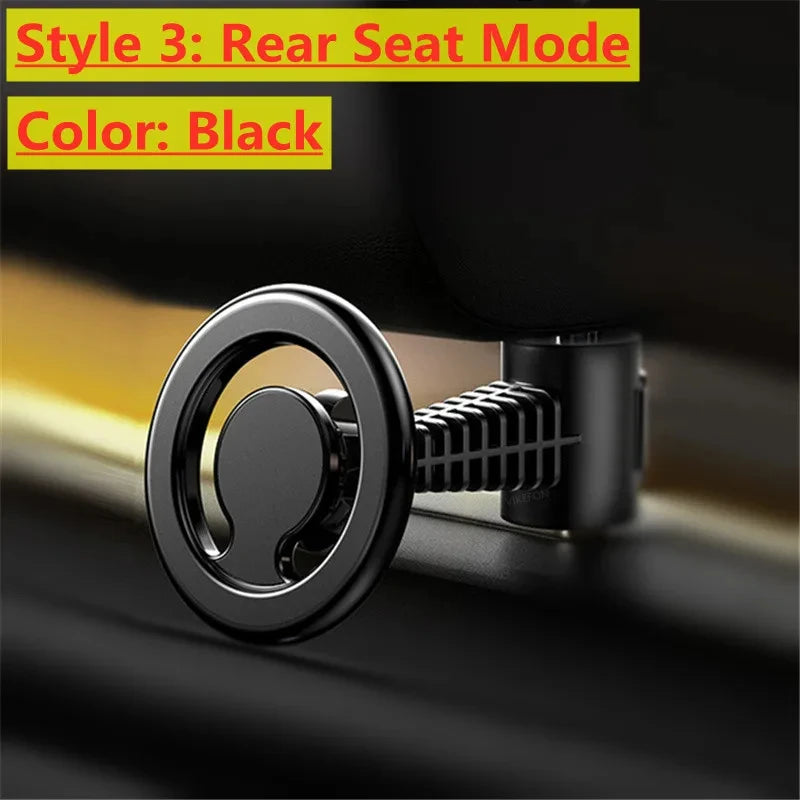 Magnetic Car Phone Holder Stand Magnet Car Mount Support GPS Mobile Bracket in Car For Macsafe iPhone 12 13 14 Samsung Xiaomi Qme Rear seat black