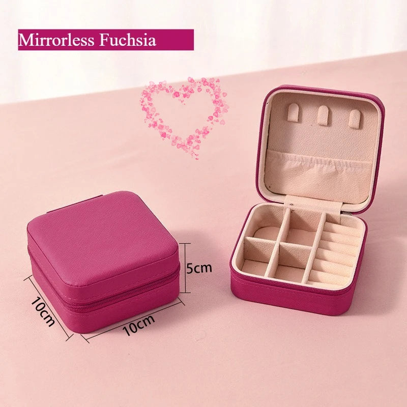 1pcs Single Layer Square Storage Box Ladies Travel Leather Jewelry Box Classic Various Colors Storage Box Qme