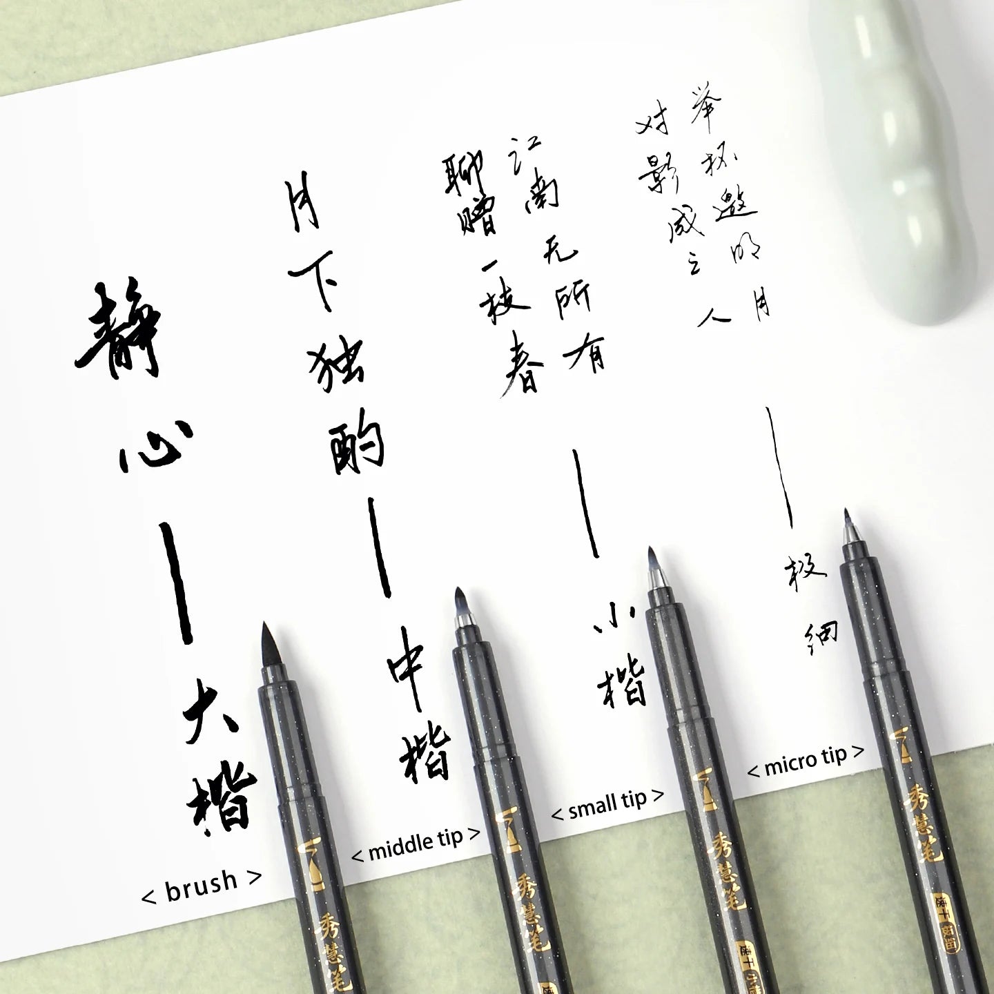 4-Size Calligraphy Pen Set for Writing, Drawing & Hand Lettering, Black Ink Brush Markers for Art, Calligraphy, Sketching Qme