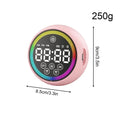 Digital Alarm Clock LED Display Portable Loud Sound Speaker Bedside Qme LightPink China Mainland