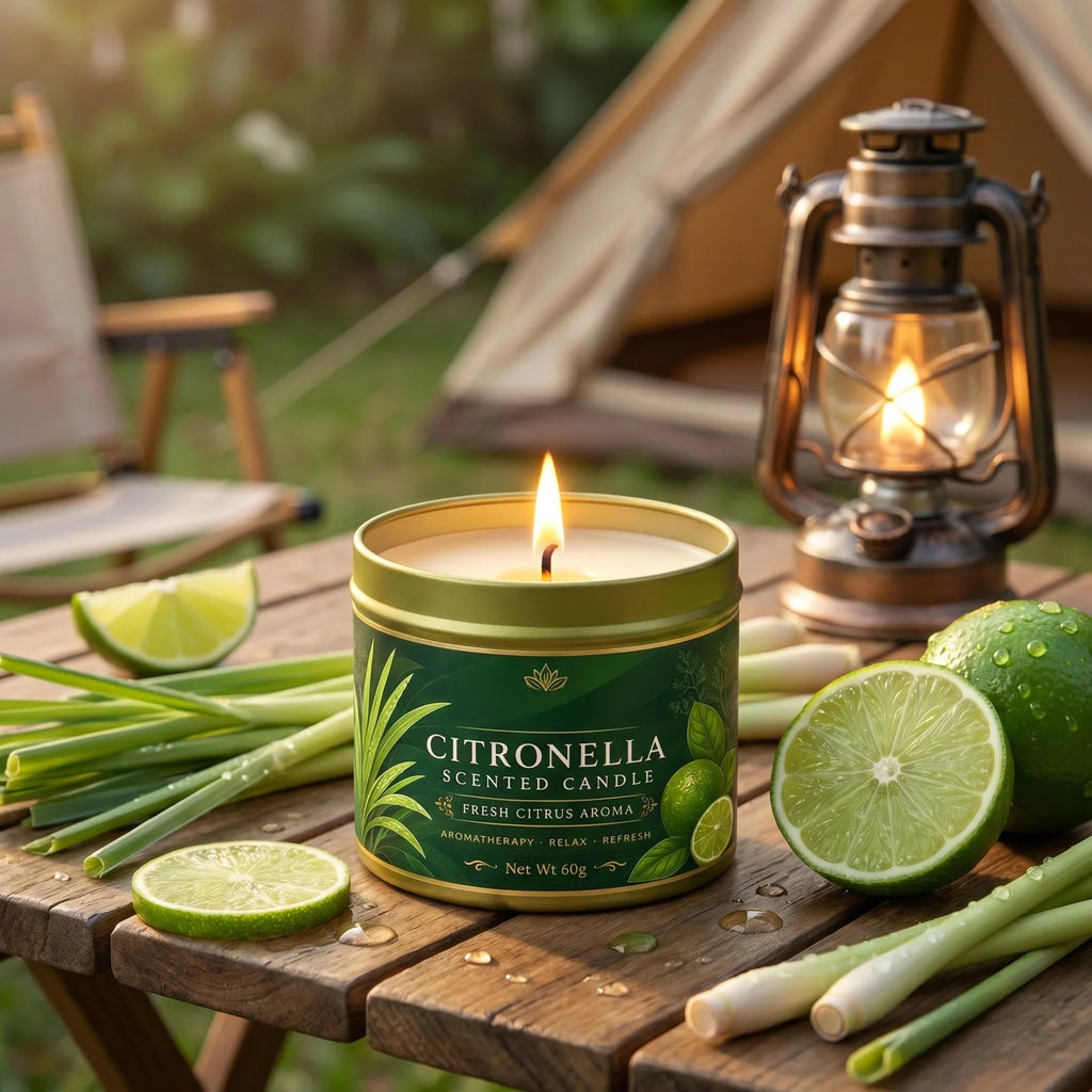 Aromatherapy Candle Natural Plant Scented Candles Lemongrass Fragrance Fresh and Lasting Air Companion Aroma Holiday Gift Qme