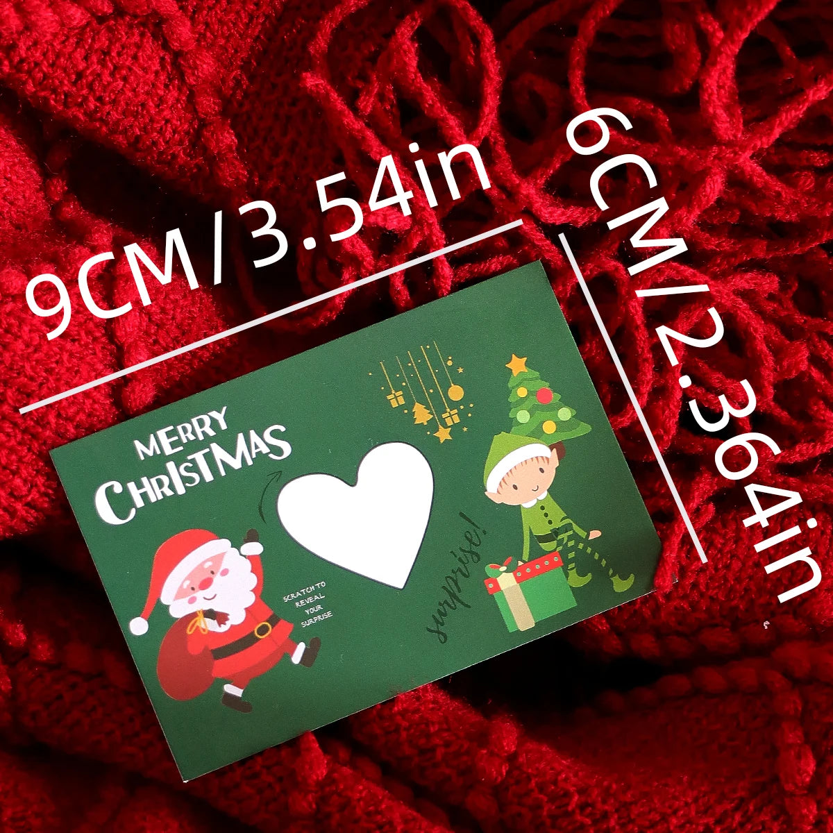 10Pcs/20Pcs Creative Merry Christmas Themed Lucky Scratch-Off Cards, Cute Cartoon Santa Claus Design Surprise Greeting Cards Qme