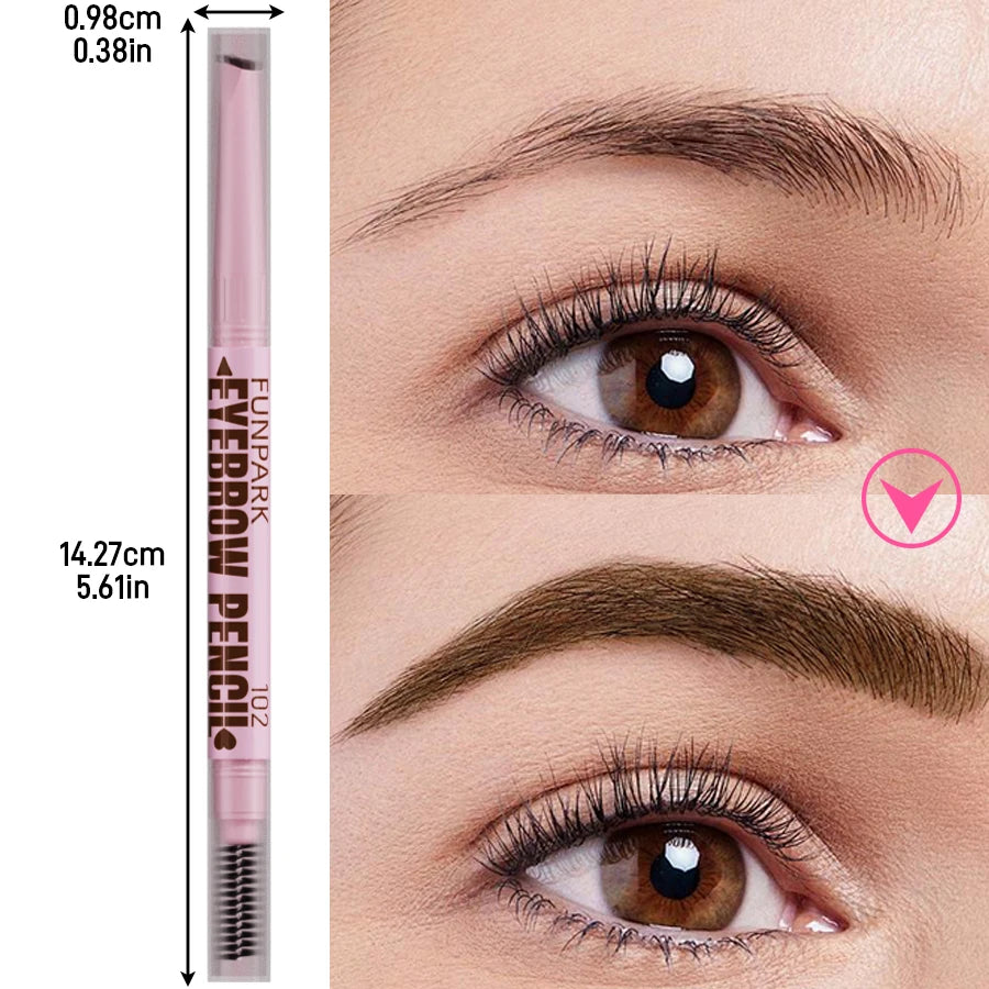 2 in1 Eyebrow Pencil Professional Cosmetics Makeup Women 5 Colors Qme