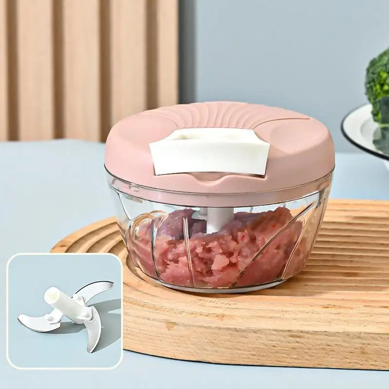 Manual Pull Crusher Food Chopper Stainless Steel Meat Mincer Garlic Qme A