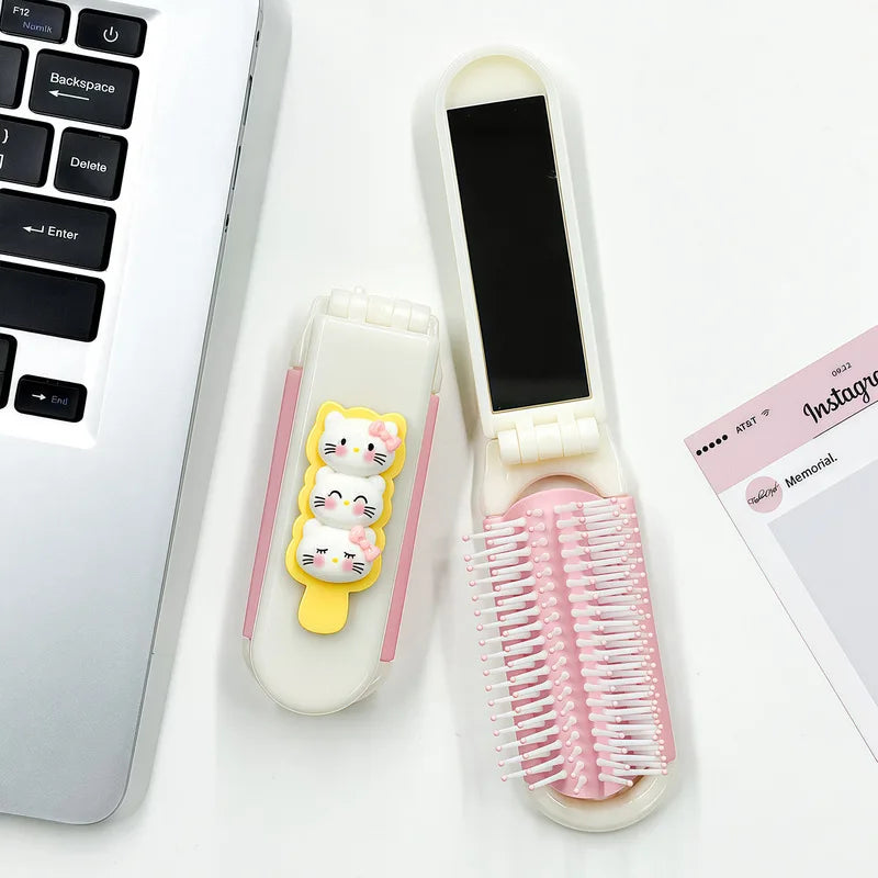 Hello Kitty Portable Folding Air-cushion Comb Women Massage Makeup Qme