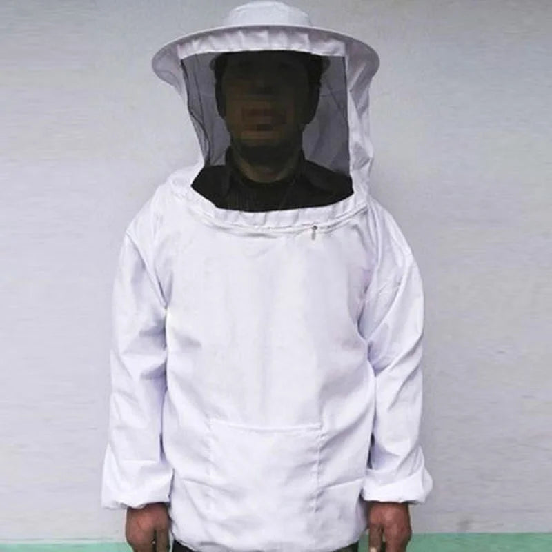 Protective Beekeeping Jacket Veil Smock Equipment Hat Sleeve Qme