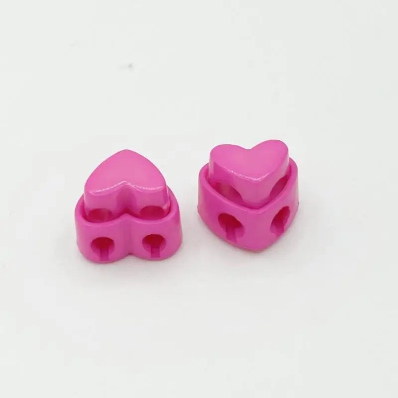 5pcs Colorful Garment Stoppers Heart-Shaped Plastic Cord Locks Double Hole Spring Toggle Anti-slip Stoppers Garment Accessories Qme A8