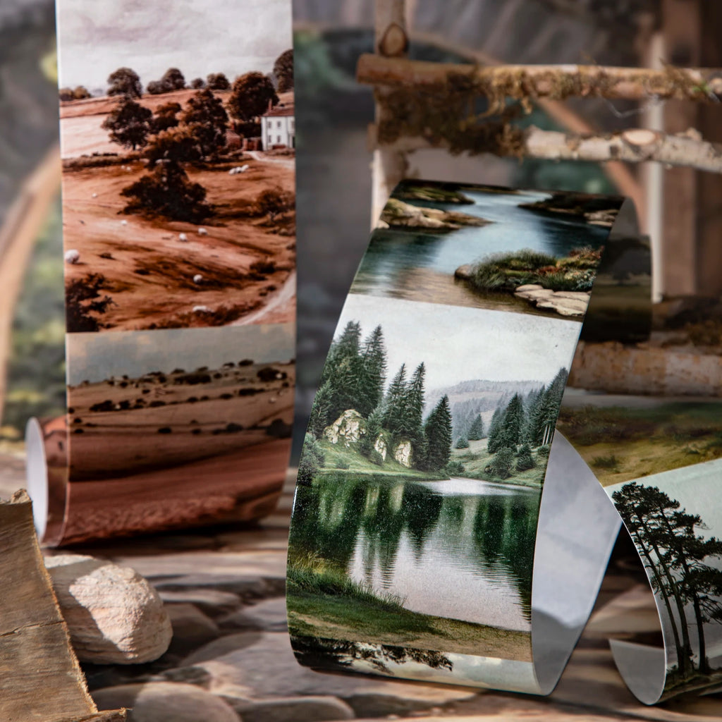 1roll Afternoon Countryside-themed Large-format Landscape Tape Ideal for background decoration, scrapbooking DIY collage sheets Qme