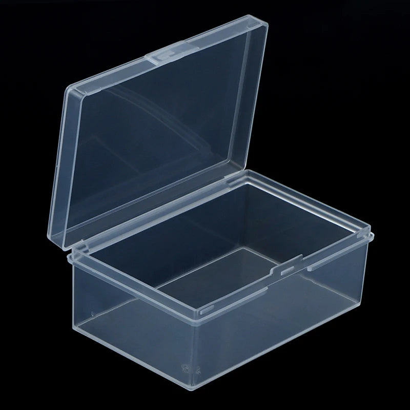 ^1PC Transparent Plastic Box Rectangular Hardware Classification Box With Lid Storage Electronic Parts With Lid Collection Box Qme