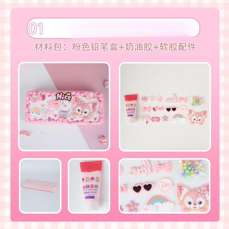Hello Kitty DIY Pencil Case Student Craft Cream Glue Creative Qme 1