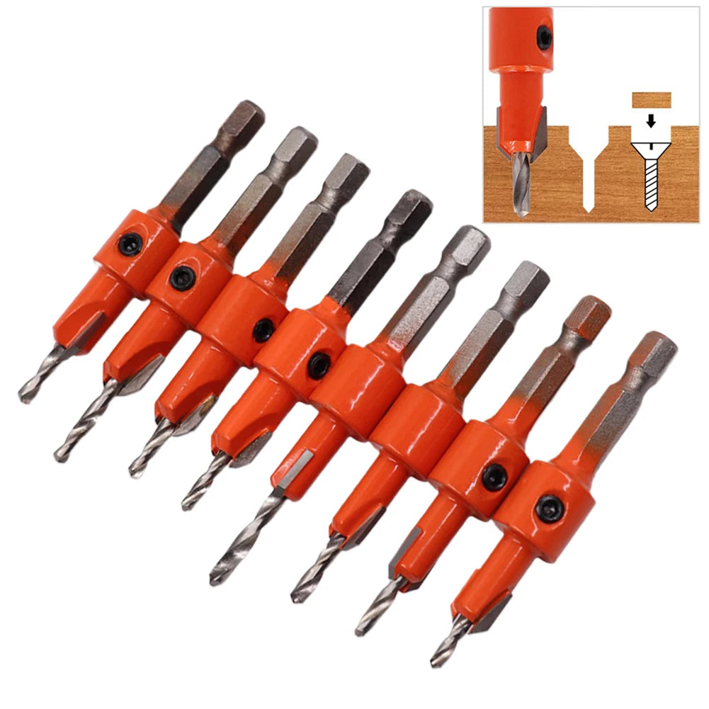 1 4 Woodworking Hex Shank Drills Bit Countersink Router Wood Drilling Qme