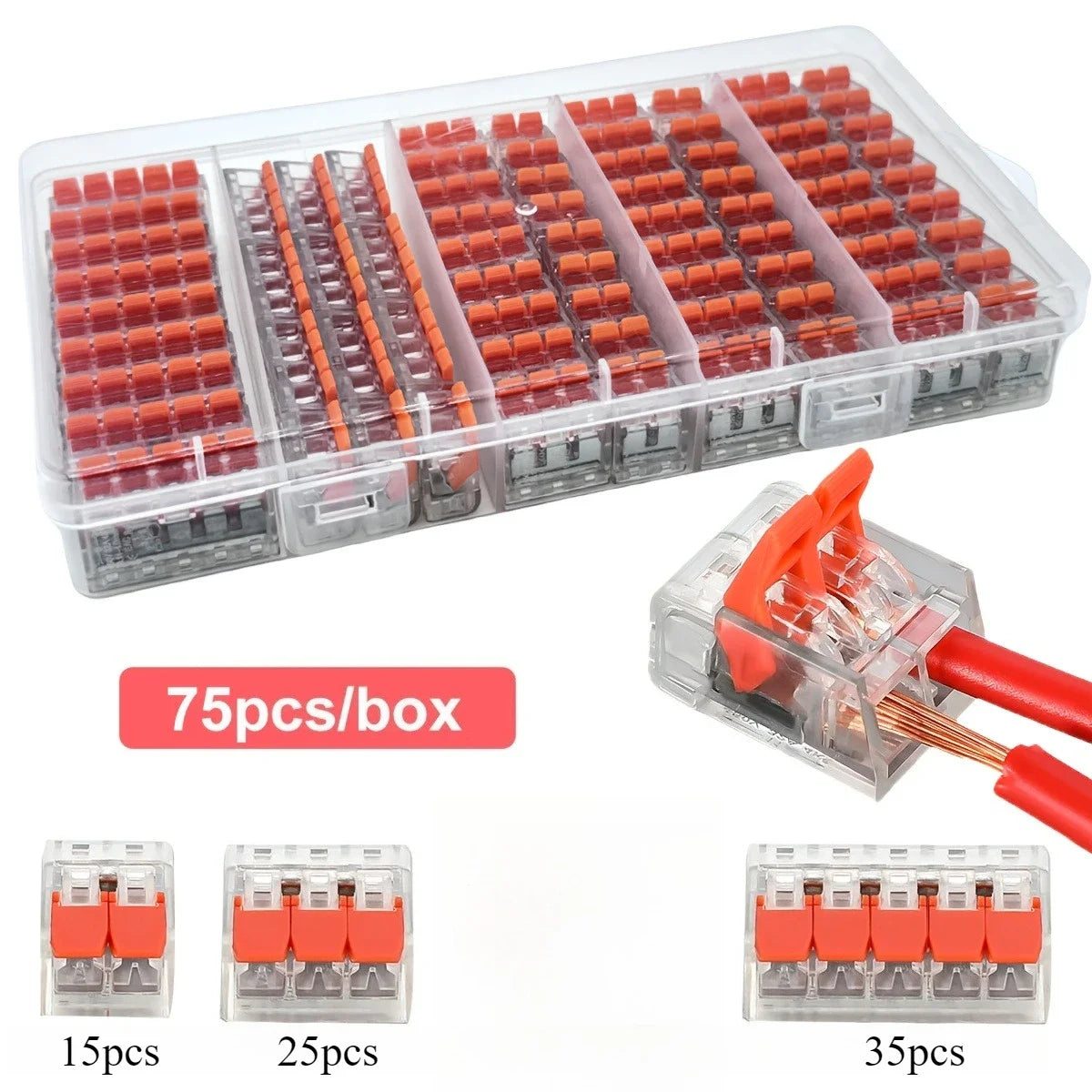 75pcs quick metal connectors, lever-type DIY cable connectors, suitable for micro quick connectors with a wire diameter Qme