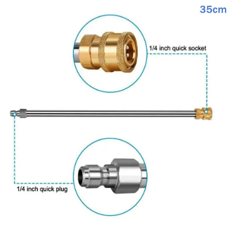 High-Quality Stainless Steel Pressure Washer Extension Wand With Quick Connect (1/4 Inch) – Heavy-Duty Upgrade Qme A2