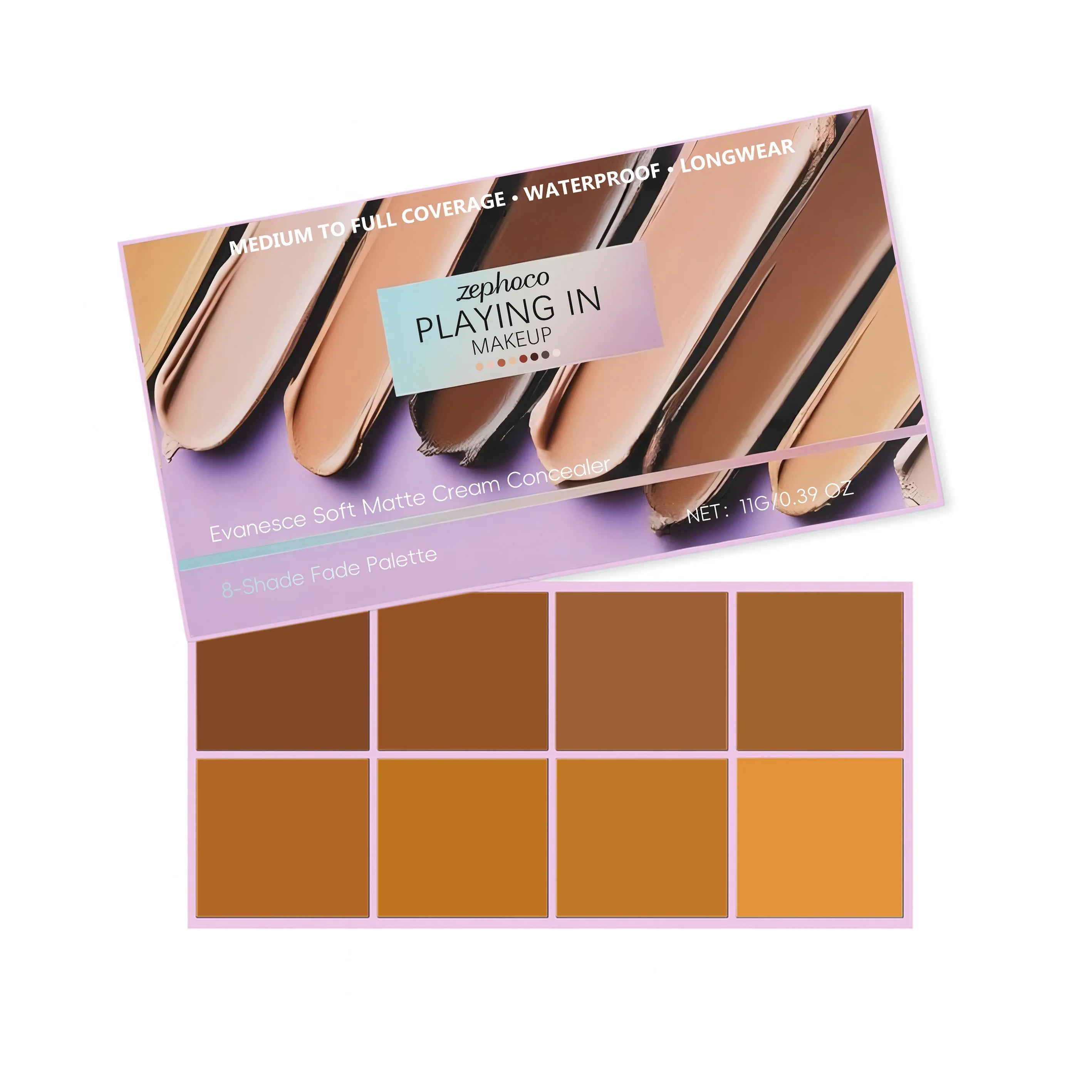 8-Color Concealer Palette Professional Coverage for Dark Circles Blemishes Acne Matte Brightening Long-Lasting Foundation Makeup Qme Deep-toned Shades