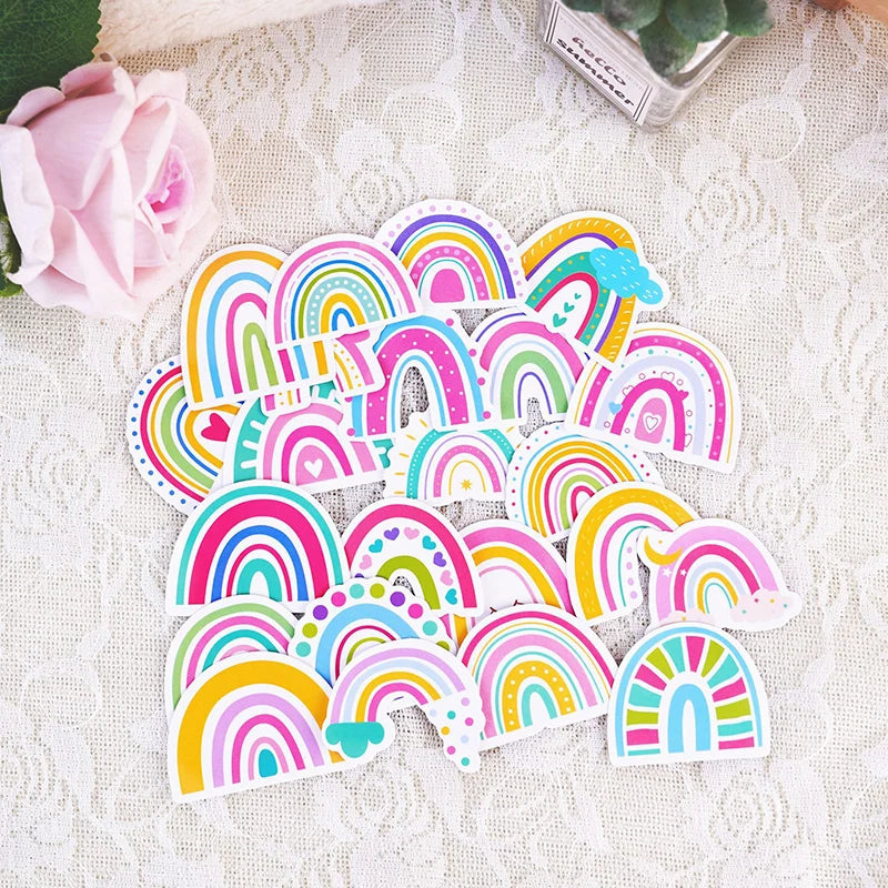 A set of rainbow stickers, birthday party cartoon graffiti stickers, water cup stickers Qme