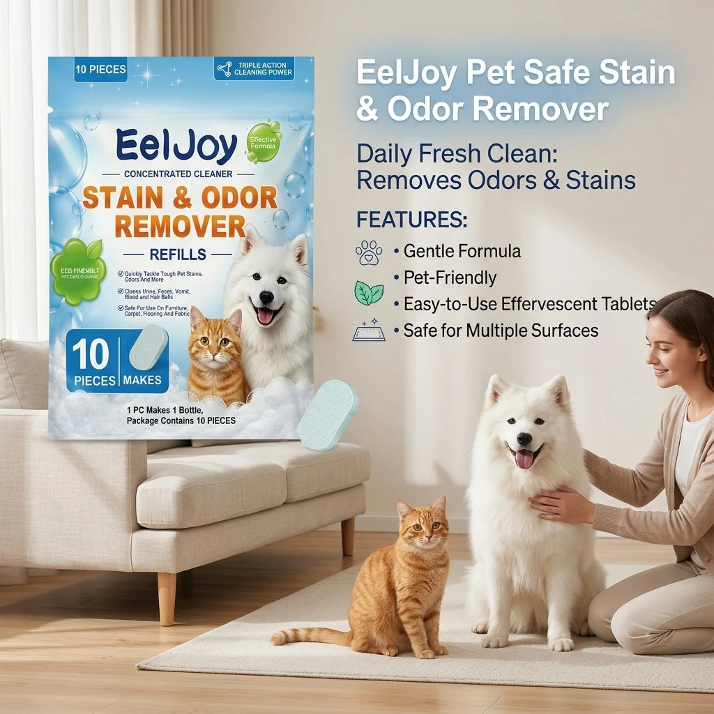 Pet Stain & Odor Remover Tablets Removing Stubborn Dirt Eliminating Odor Cleaning Fabric Surfaces Concentrated Enzymatic Cleaner Qme