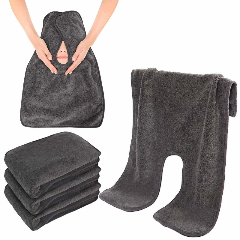 U-shaped Facial Towels Estheticians Massage Coral Fleece Split Qme