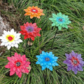 8 Colors Metal Flowers Garden Stakes Patio Stick Indoor Outdoor Crafts Rustproof Metal Iron Yard Art Lawn Decoration Instock Qme Purple