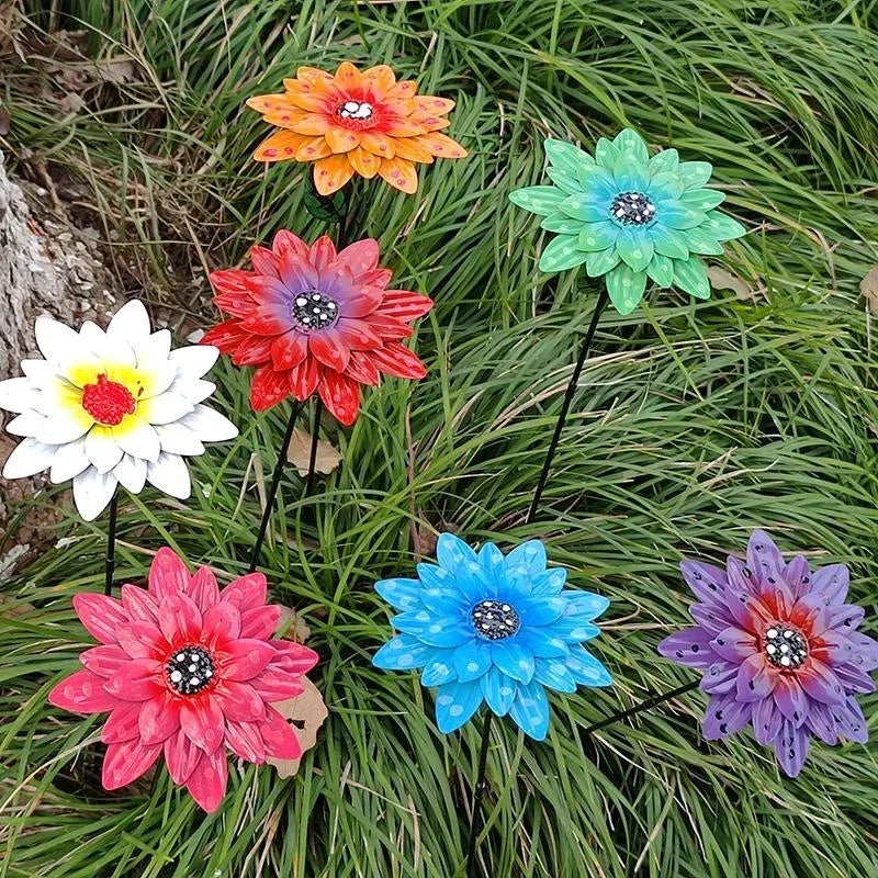 8 Colors Metal Flowers Garden Stakes Patio Stick Indoor Outdoor Crafts Rustproof Metal Iron Yard Art Lawn Decoration Instock Qme Purple